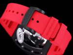 Super Clone Richard Mille RM052 Titanium Skeleton Tourbillon Watch with Red Rubber Strap image 9