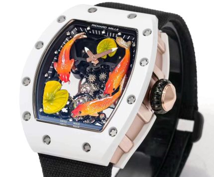Richard Mille Super Clone RM S10 Koi Tourbillon Watch with White Ceramic Case image 2