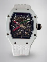 UMI RM 67-02 White Quartz TPT Carbon Case White Fabric Strap Skeleton Super Clone Watch image 1
