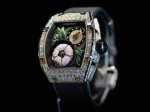 Richard Mille RM 19-02 Super Clone, Diamond-Set Case 3D Flower Skeleton Dial Luxury Ladies Automatic Wristwatch image 3