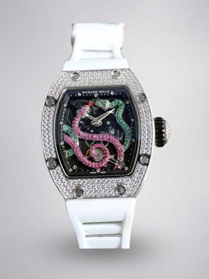 Super Clone Richard Mille RM 026 Serpent Luxury Tourbillon Watch, Diamond White Gold Case, Double Serpent Design image 1