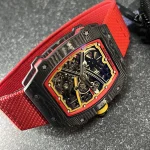 UMI RM 67-02 Alexander Zverev Skeleton Red Dial Red Strap Carbon Fiber Sports Super Clone Watch image 6