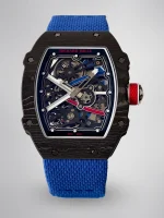UMI Richard Mille RM 67-02 Automatic Carbon TPT Case Blue Elastic Fabric Strap Super Clone Watch image 1