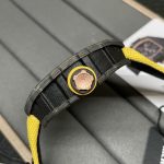 Swiss Super Clone Richard Mille RM 12-01 Tourbillon Watch – Bold Yellow Fabric Strap, Carbon Fiber Barrel Case, Skeleton Dial image 8