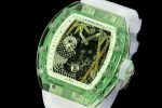 Luxury Super Clone Richard Mille RM 26-01 Panda Tourbillon Watch Full Crystal Case Skeleton Dial with White Rubber Strap image 4