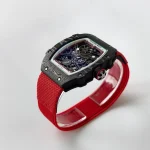 UMI Richard Mille RM 67-02 Extra Flat Italy Carbon TPT Skeleton Red Fabric Strap Super Clone Watch image 4