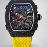 UMI Richard Mille RM 67-02 UAE Edition Black Carbon TPT Yellow Strap Skeleton Super Clone Watch image 1
