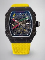 UMI Richard Mille RM 67-02 UAE Edition Black Carbon TPT Yellow Strap Skeleton Super Clone Watch image 1