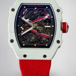 UMI RM 67-02 Charles Leclerc Skeleton Dial White Carbon Red Fabric Strap Super Clone Watch image 1