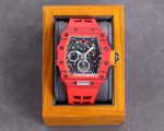 Best Richard Mille RM 50-03 Mclaren Super Clone Red Strap Watch For Men – Red Carbon Skeleton Dial with Swiss Movement image 2