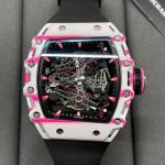 Richard Mille RM 38 02 Bubba Watson Super Clone Swiss Tourbillon 43mm White Pink Quartz TPT Skeleton Dial image 2