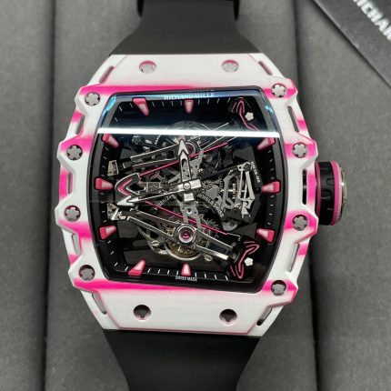 Richard Mille RM 38 02 Bubba Watson Super Clone Swiss Tourbillon 43mm White Pink Quartz TPT Skeleton Dial image 2