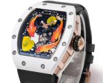 Super Clone Richard Mille RM S10 Koi Tourbillon Watch with Black Rubber Strap image 6