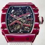 UMI Richard Mille RM 67-02 Mutaz Barshim Burgundy Red & White Quartz TPT Carbon White Strap Super Clone Watch image 6