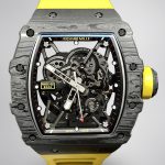 Swiss Super Clone Richard Mille RM 35-02 Watch For Men – Skeleton Dial, Yellow Rubber Strap, Luxury Sport Design image 1