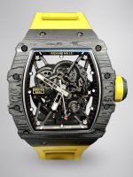 Swiss Super Clone Richard Mille RM 35-02 Watch For Men – Skeleton Dial, Yellow Rubber Strap, Luxury Sport Design image 1