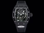 Swiss Richard Mille RM 052 Super Clone Watch – Skeleton Tourbillon, Skull Face, Black Rubber Strap, Quality image 2