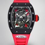 Super Clone Richard Mille RM052 Titanium Skeleton Tourbillon Watch with Red Rubber Strap image 1