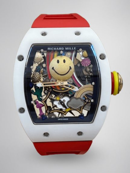 Richard Mille RM 88 Smiley Automatic Tourbillon Watch Super Clone, Red Rubber Strap image 1
