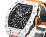 Richard Mille RM 12-01 Tourbillon Super Clone - White Carbon Fiber Orange Strap image 6