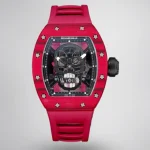Richard Mille RM 052 Super Clone Red Carbon Case Skull Skeleton Dial Red Rubber Strap Luxury Sports Wristwatch image 1