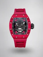 Richard Mille RM 052 Super Clone Red Carbon Case Skull Skeleton Dial Red Rubber Strap Luxury Sports Wristwatch image 1
