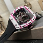 Richard Mille RM 38 02 Bubba Watson Super Clone Swiss Tourbillon 43mm White Pink Quartz TPT Skeleton Dial image 4
