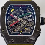 UMI Richard Mille RM 67-02 UAE Edition Black Carbon TPT Yellow Strap Skeleton Super Clone Watch image 6