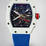 UMI Richard Mille RM 67-02 Alexis Pinturault White Quartz TPT Carbon Blue Strap Automatic Super Clone Watch image 1