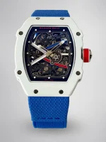UMI Richard Mille RM 67-02 Alexis Pinturault White Quartz TPT Carbon Blue Strap Automatic Super Clone Watch image 1