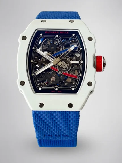 UMI Richard Mille RM 67-02 Alexis Pinturault White Quartz TPT Carbon Blue Strap Automatic Super Clone Watch image 1