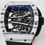 UMI RM 61-01 Yohan Blake Skeleton Dial White Forged Carbon Sports Super Clone Watch image 6