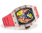 Super Clone Richard Mille RM S10 Koi Tourbillon Watch Rose Gold with Diamond - Red Rubber Strap image 8