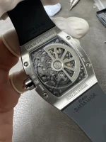Richard Mille RM 67-01 Ultra Thin Titanium Skeleton Super Clone Watch Black Rubber image 2