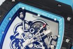 Best Super Clone RICHARD MILLE RM 055 – Swiss Movement Super Clone with Carbon Case & Blue Rubber Strap image 6