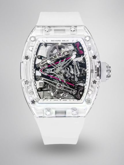 Richard Mille RM 38-02 Tourbillon Bubba Watson Pink Skeleton Crystal Transparent Super Clone Super Clone Watch image 1