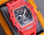 Best Richard Mille RM 50-03 Mclaren Super Clone Red Strap Watch For Men – Red Carbon Skeleton Dial with Swiss Movement image 6