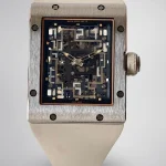 UMI RM 16-02 Extra Flat Brushed Titanium Beige Rubber Strap Super Clone Watch image 1