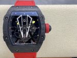 Swiss Super Clone Richard Mille RM27-03 Black Carbon Fiber Case with Red Woven Strap image 4