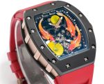 Super Clone Richard Mille RM S10 Koi Tourbillon Watch – Red Rubber Strap, Quality image 6