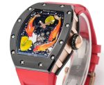 Super Clone Richard Mille RM S10 Koi Tourbillon Watch – Red Rubber Strap, Quality image 7