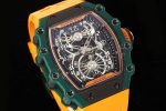 Best Richard Mille RM 21-02 Tourbillon Aerodyne Super Clone Watch - Orange Rubber Strap image 3