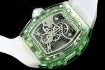 Luxury Super Clone Richard Mille RM 26-01 Panda Tourbillon Watch Full Crystal Case Skeleton Dial with White Rubber Strap image 9