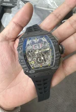 Super Clone RM11-03 Black Magic Richard Mille NTPT Carbon Fiber Full Skeleton 7750 image 5