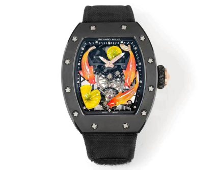 Swiss RICHARD MILLE RM S10 Super Clone – Koi Tourbillon, Black Steel Case, Sport Style image 2