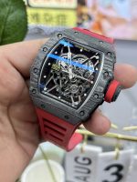Super Clone Richard Mille RM35-02 Red Rubber Strap Swiss Movement Sports Watch image 10