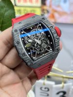 Super Clone Richard Mille RM35-02 Red Rubber Strap Swiss Movement Sports Watch image 8
