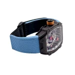 Richard Mille RM 27-04 Super Clone, Brown Carbon Case Skeleton Grid Dial Blue Nylon Strap Luxury Sports Wristwatch image 7