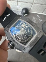 Super Clone RM11-03 Black Magic Richard Mille NTPT Carbon Fiber Full Skeleton 7750 image 8
