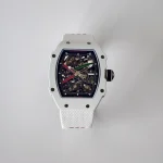 UMI RM 67-02 White Quartz TPT Carbon Case White Fabric Strap Skeleton Super Clone Watch image 2